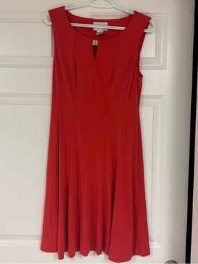 NorthStyle Red Sleeveless Dress with Keyhole and Silver decorative piece